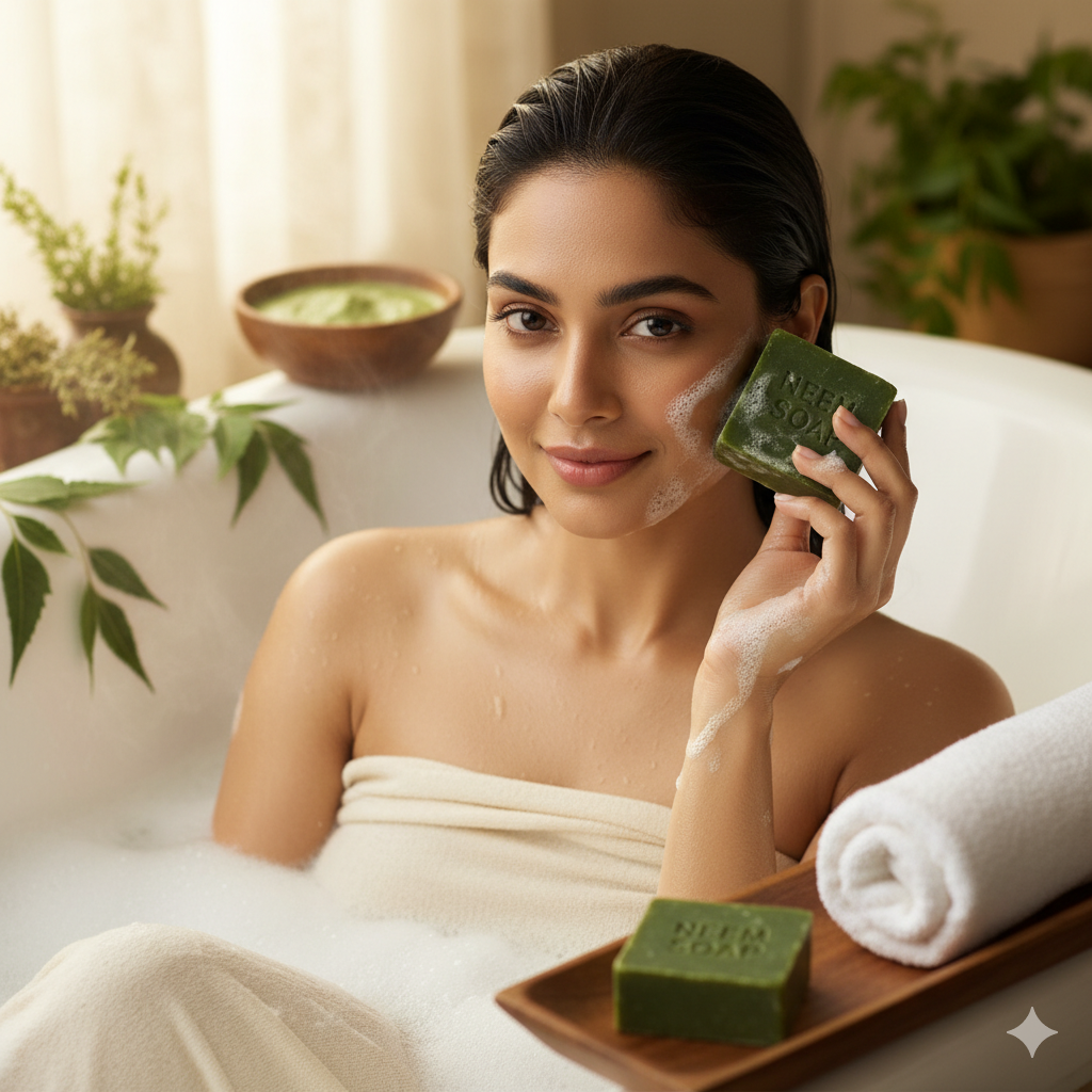 Neem Herbal Cleansing Soap – Round Bathing Bars (Pack of 3)