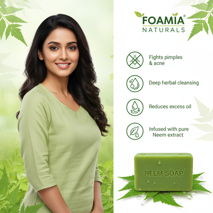 Neem Herbal Cleansing Soap – Round Bathing Bars (Pack of 3)