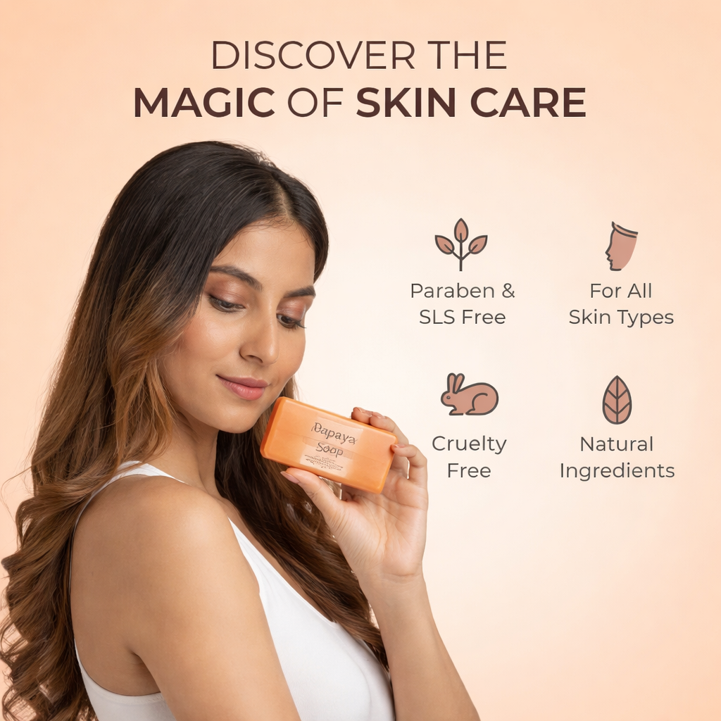 Papaya Herbal Soap Pack of 3 (300g) – Natural Skin Brightening & Deep Cleansing